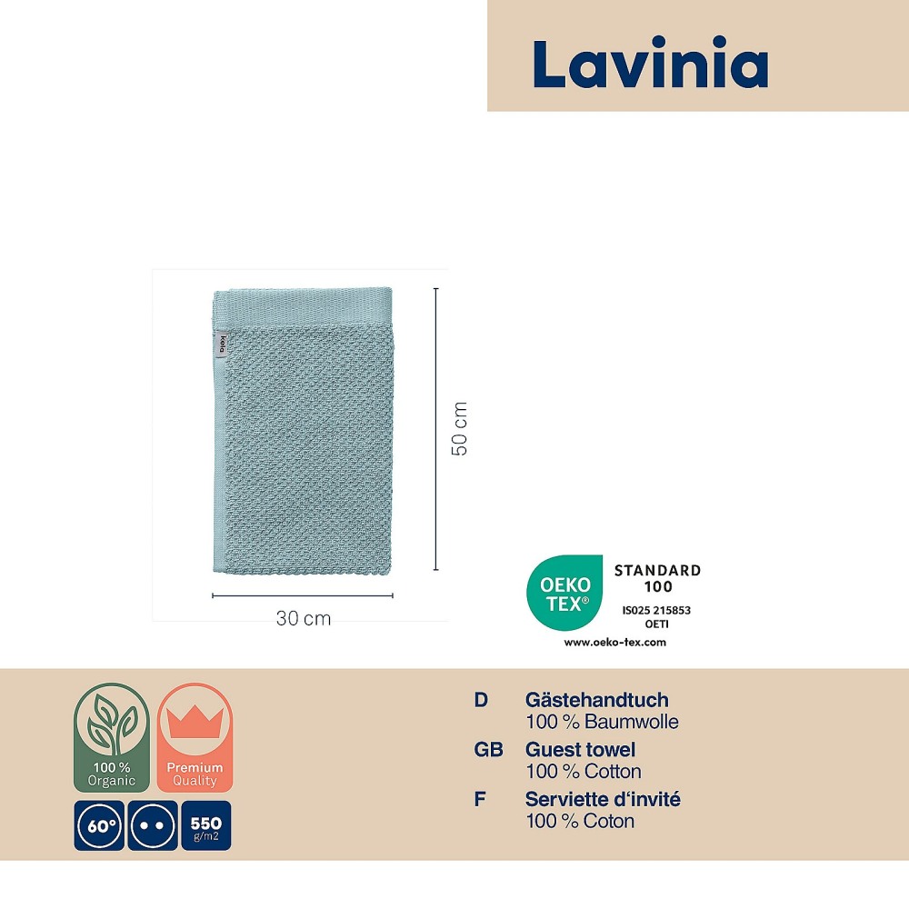 KELA Ručník pro hosty Lavinia 100% bavlna 30 x 50 cm ledově modrá KL-23989