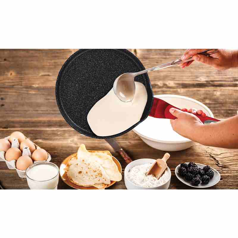 BERLINGERHAUS Panvica na palacinky s mramorovým povrchom 25 cm Burgundy Metallic Line BH-1272