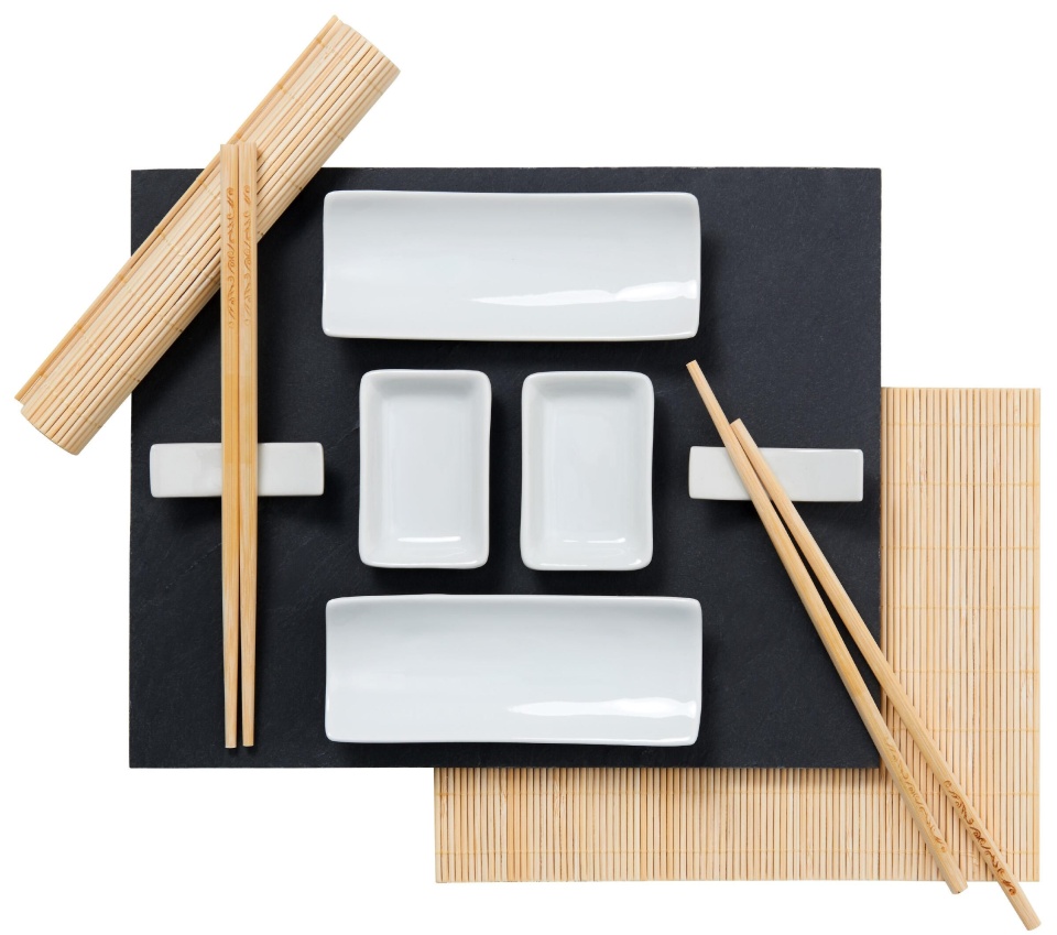 EXCELLENT Sushi set porcelán/břidlice/bambus sada 11ks KO-210000010 - thumb (1)