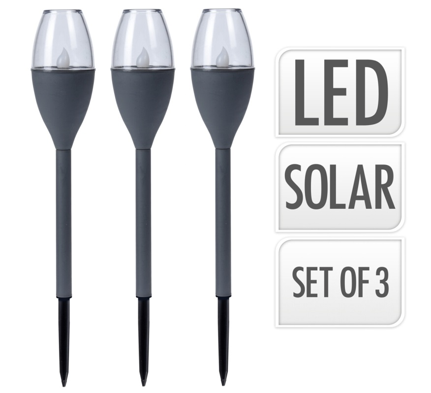 PROGARDEN Lampa solární zahradní sada 3 ks 38 cm KO-DX9200040