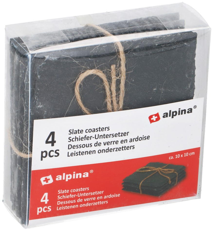 ALPINA Podtácky břidlicové sada 4 ks 10 x 10 cm ED-299358 - thumb (1)