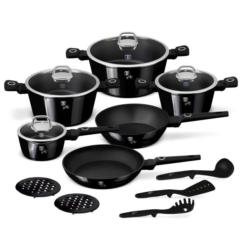 BERLINGERHAUS Sada nádobí s titanovým povrchem 15 ks Black Vantage Collection BH-8232