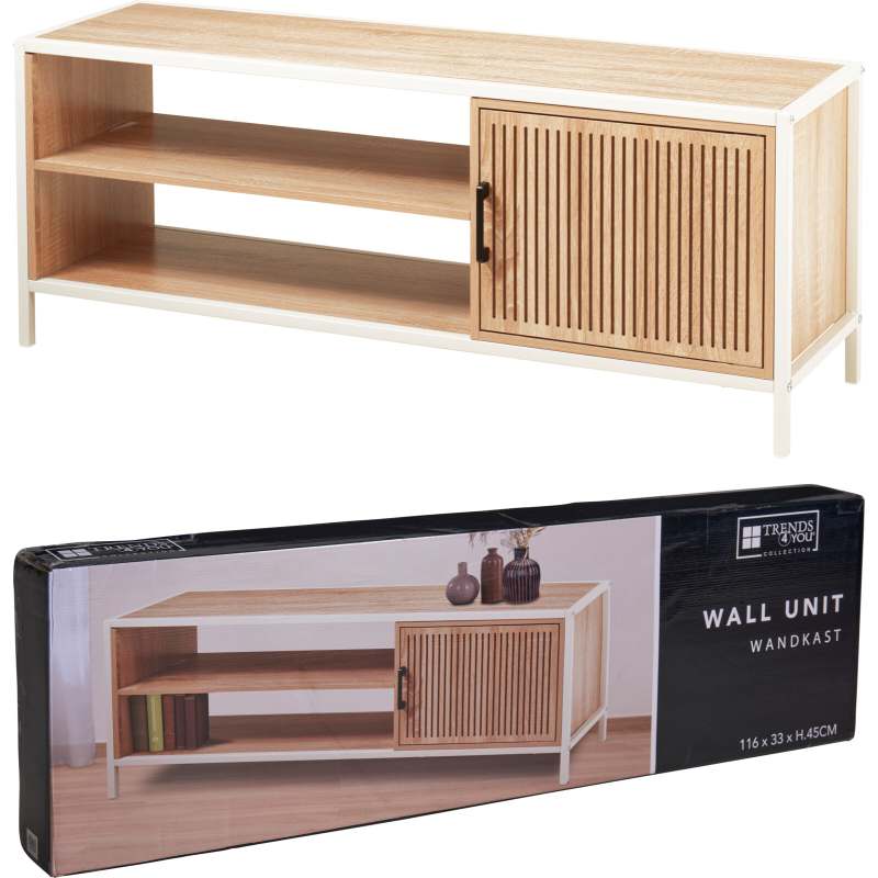 H & S COLLECTION TV stolek skříňka s policemi 116x33x45 cm KO-NB1510640