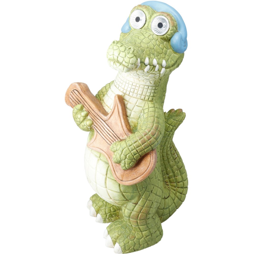 PROGARDEN Zahradní dekorace krokodýl s kytarou solární 41 cm KO-795250660kyta