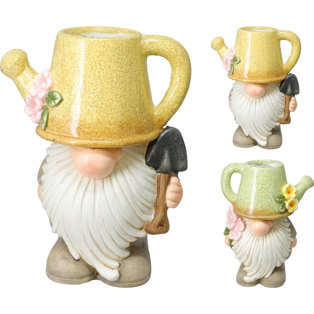 PROGARDEN Zahradní dekorace květináč trpaslík 23 x 15 x 32 cm zelená KO-795250730zele