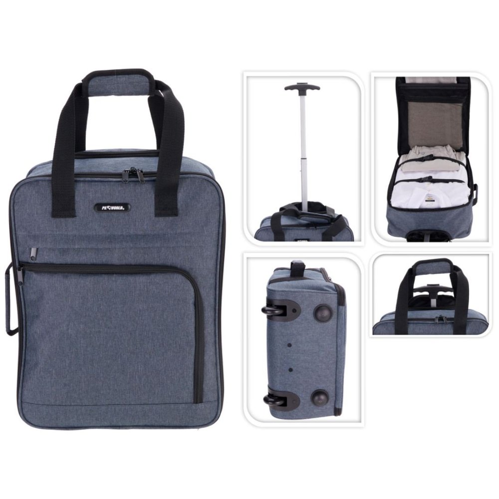 PROWORLD Kufr příruční na kolečkách textil 36 × 20 × 45 cm temně modrá KO-CW5000120