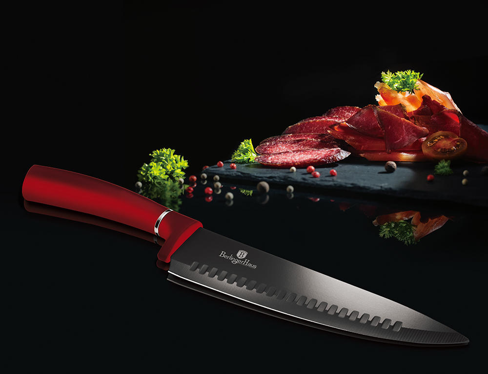 BERLINGERHAUS Sada nožů s nepřilnavým povrchem 4 ks Burgundy Metallic Line BH-2887