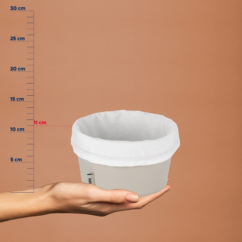 KELA Košík na chleba Grana PU kůže stříbrná šedá 11,0cm 19,0cm KL-12545 - thumb (2)