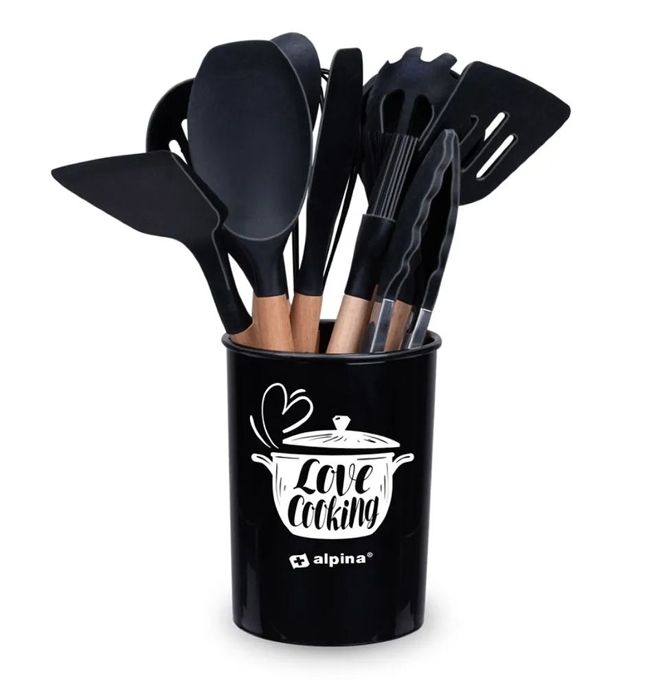 ALPINA Sada kuchyňského náčiní 12 ks černá ED-224026