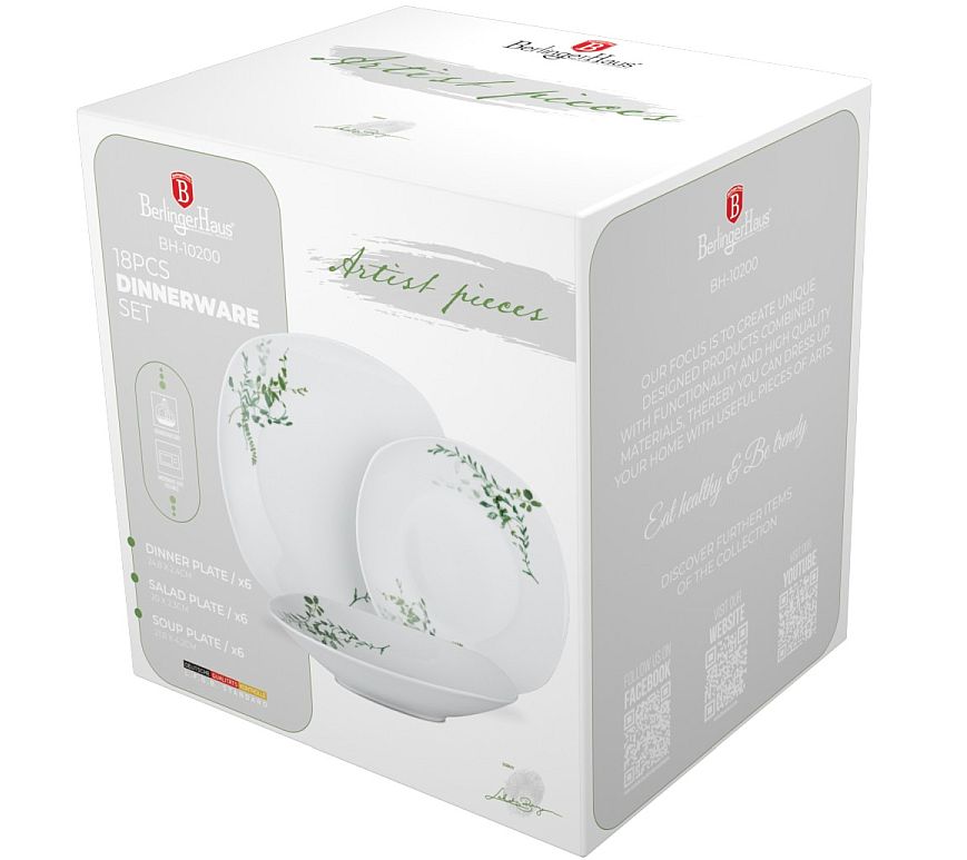 BERLINGERHAUS Jídelní sada talířů porcelánová 18 ks BH-10204