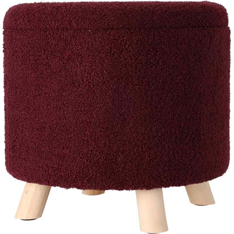EXCELLENT HOUSEWARE Plyšový taburet s úložným prostorem 40 x 37 cm červená KO-AAK400230