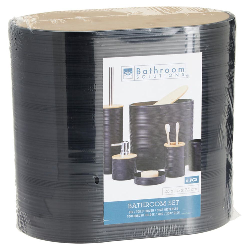 BATHROOM SOLUTIONS Koupelnové doplňky sada 6 ks černá KO-314420490