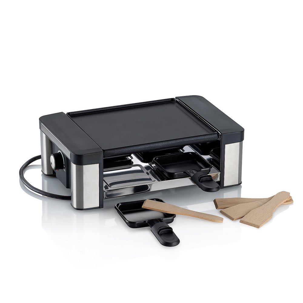 KELA Raclette gril Timur litý hliník pro 4 osoby 32x20x10,5 cm matně stříbrný KL-16627