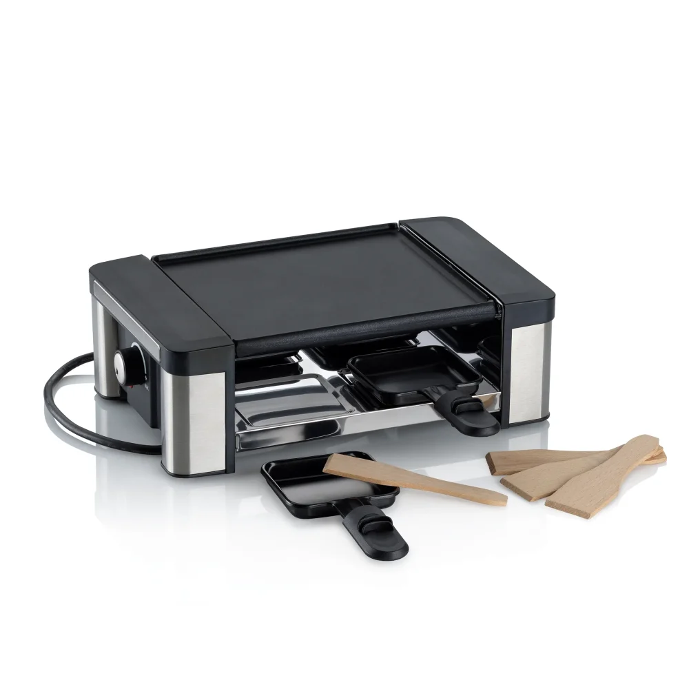 KELA Raclette gril Timur litý hliník pro 4 osoby 32x20x10,5 cm matně stříbrný KL-16627