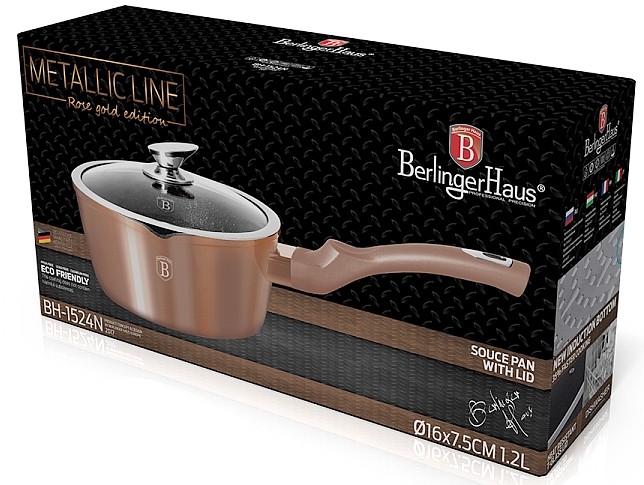 BERLINGERHAUS Rajnica s pokrievkou s mramorovým povrchom 16 cm Rosegold Metallic Line BH-1524