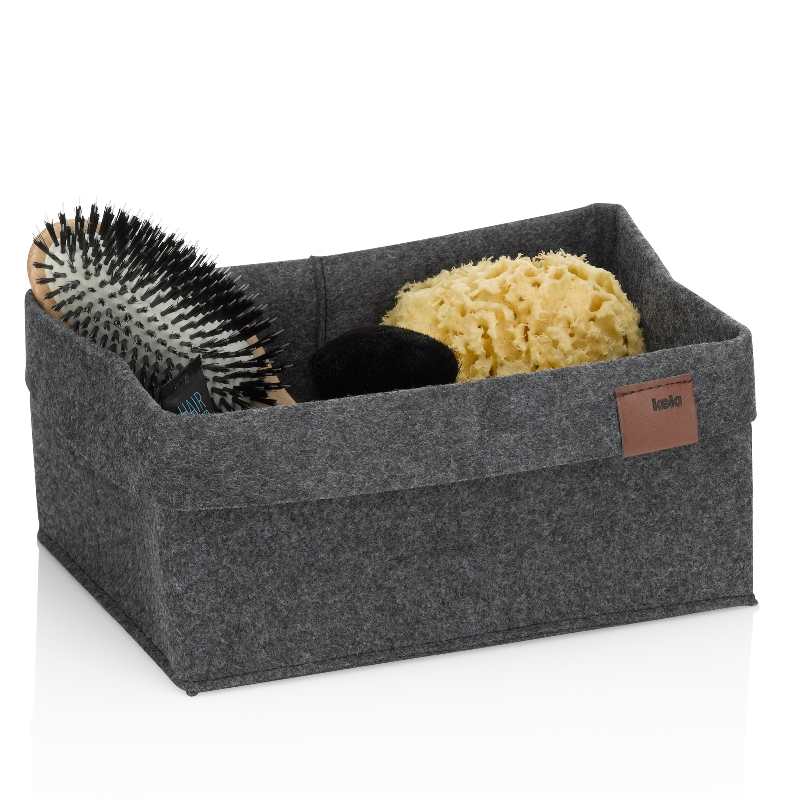 KELA Kôš Fay 26x19 cm filc tmavo šedá KL-24461
