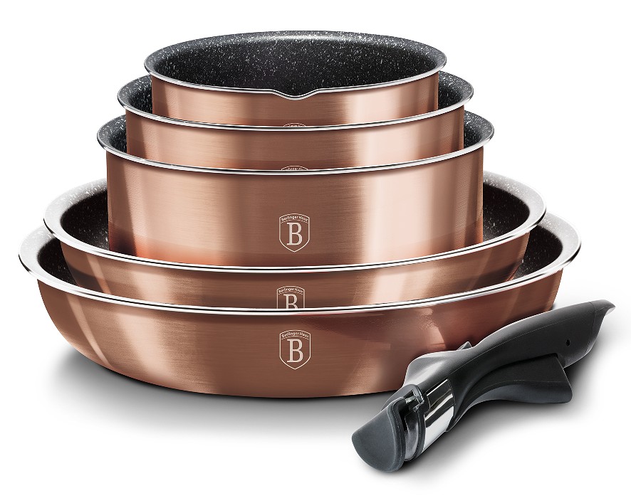 BERLINGERHAUS Sada nádobí s odnímatelnou rukojetí 12 ks Rosegold Metallic Line BH-1591sleva - thumb (6)