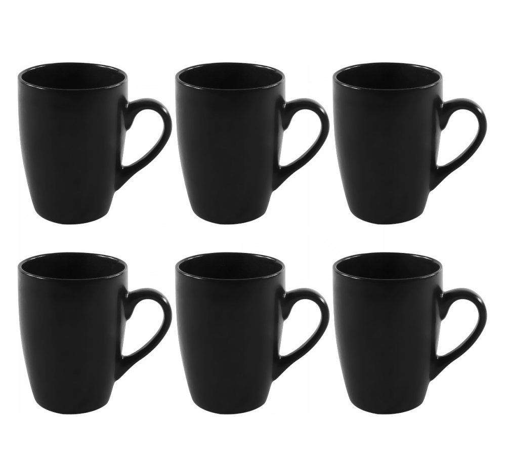 Product detail of HIT Hrnky na kávu i čaj porcelán sada 6 ks 340 ml černá HT-24304294