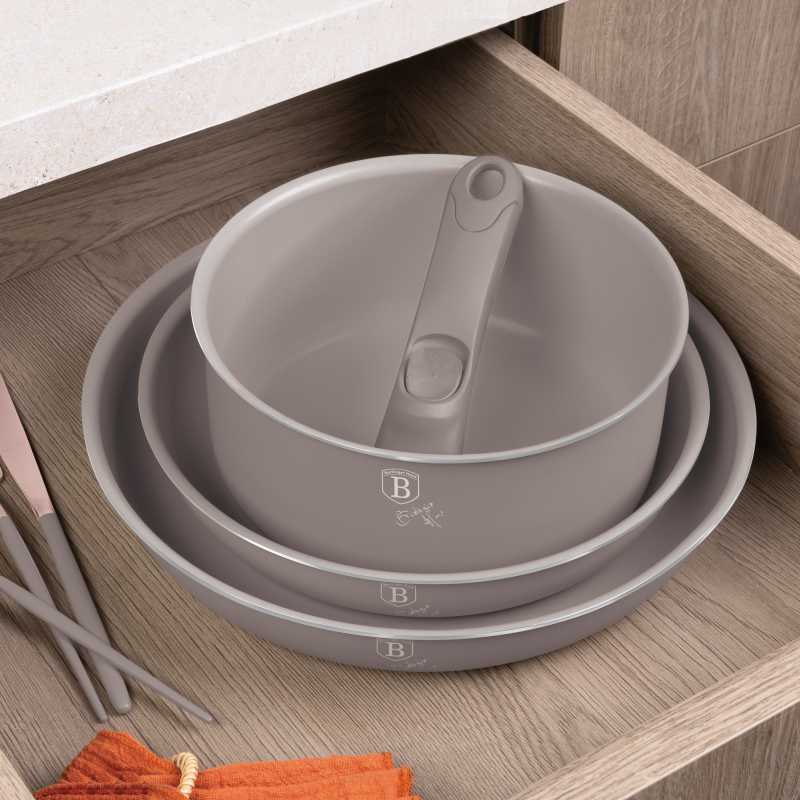 BERLINGERHAUS Sada nádobí s titanovým povrchem 9 ks Taupe Collection BH-8255