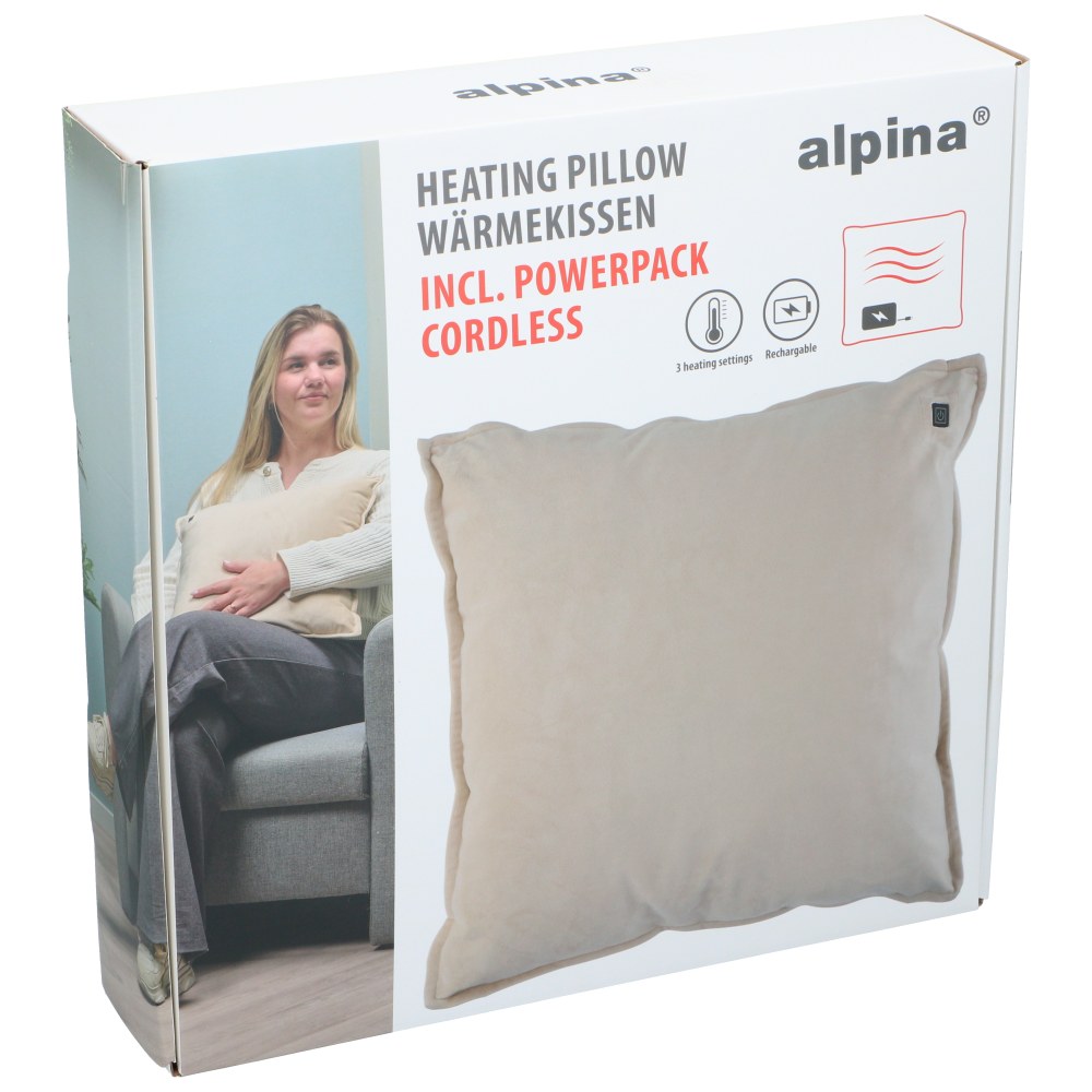 ALPINA Elektrický vyhřívaný polštář USB 45 x 45 cm béžová ED-242686