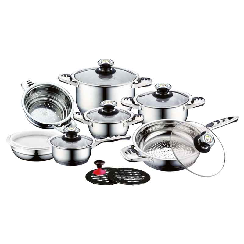 CS KOCHSYSTEME Sada nádobí nerez s teploměrem Aurich 16 ks CS-065843