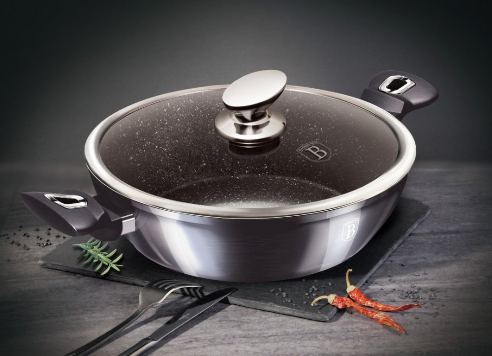 BERLINGERHAUS Panvica hlboká s pokrievkou 28 cm Carbon PRO Line BH-6898