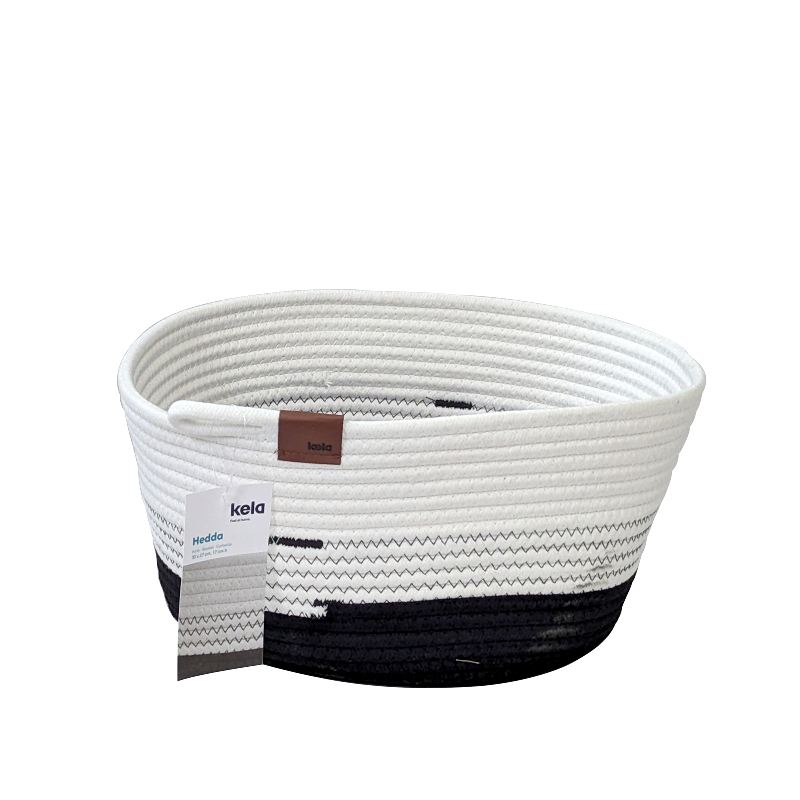 KELA Košík Hedda 32 cm zmes bavlna/polyester biela-čierna KL-24459
