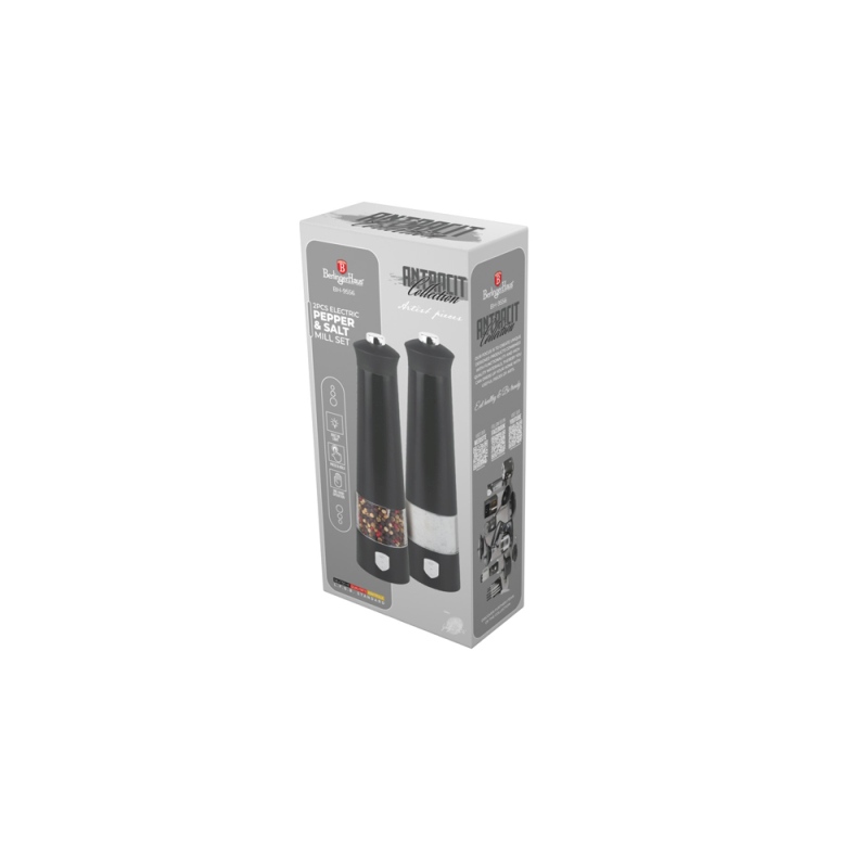 BERLINGERHAUS Mlýnek na pepř a sůl elektrický sada 2 ks Antracit Collection BH-9556