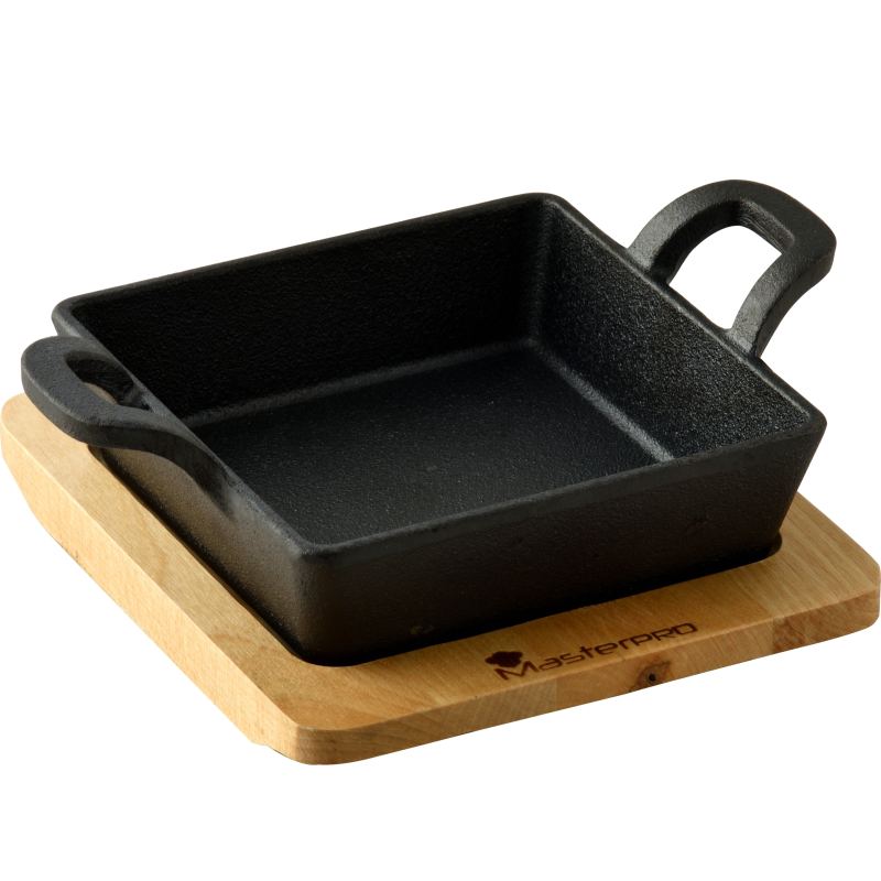 Product detail of MASTERPRO Pekáč litinový s podstavcem COOK & SHARE 12,6x18,5x3,6 cm černá  BGMP-3805-EM