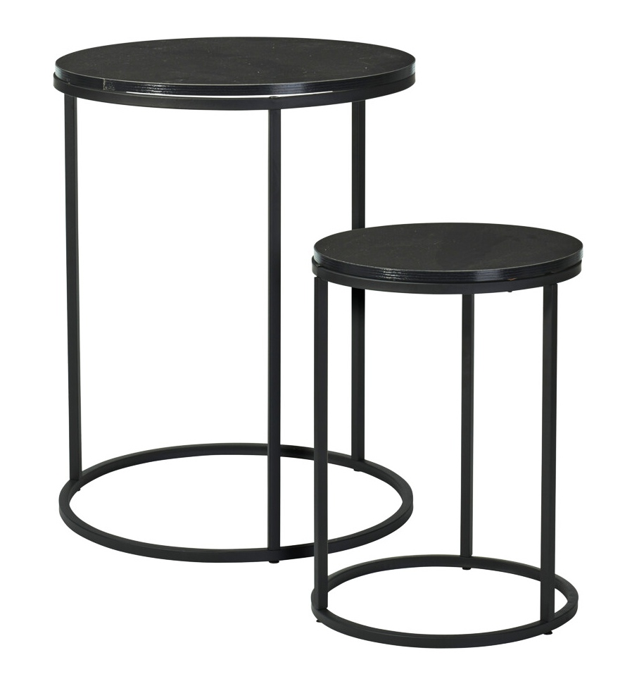 H & S COLLECTION Odkládací stolek sada 2 ks černá 40+50 cm KO-KR8200410