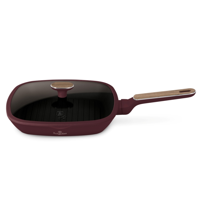 BERLINGERHAUS Grilovací pánev s titanovým povrchem a poklicí 28 cm Leonardo Nordic Collection BH-8298