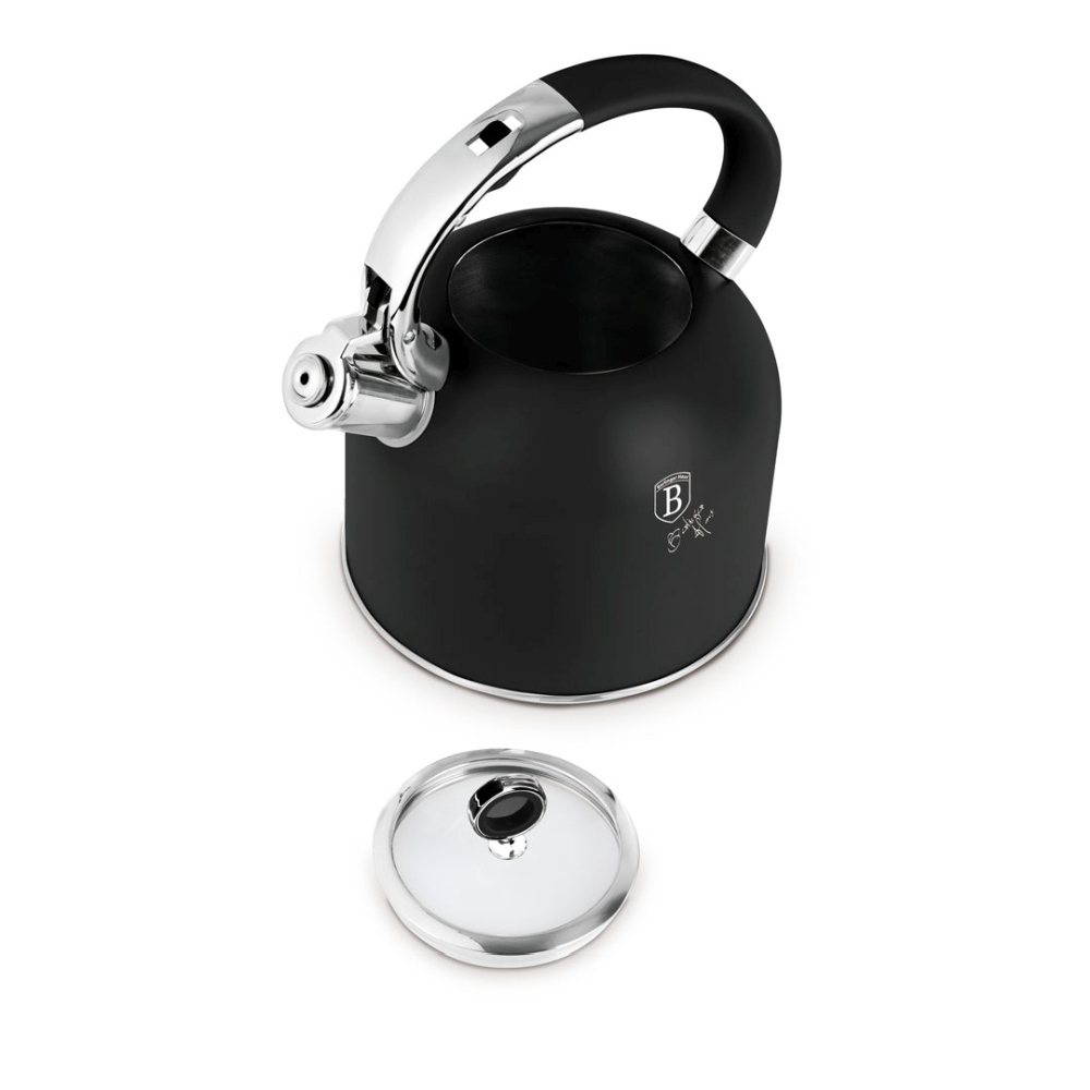 BERLINGERHAUS Konvice pískací se skleněným víkem 3 L Matte Black Collection BH-8916
