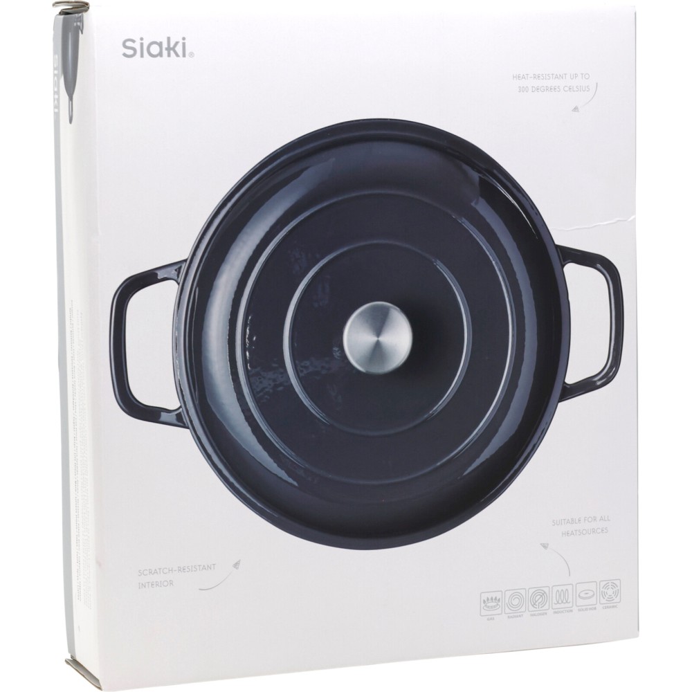 SIAKI HUISHOUD Pánev litinová s poklicí 30 cm šedá KO-C85000230
