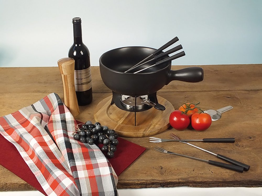 KELA Syrové fondue COUNTRY nerez / keramika o22 cm KL-16640
