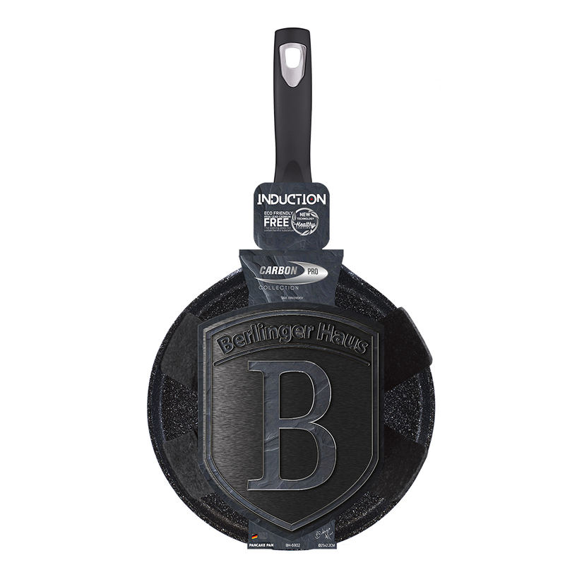 BERLINGERHAUS Panvica na palacinky s mramorovým povrchom 25 cm Carbon PRO Line BH-6902