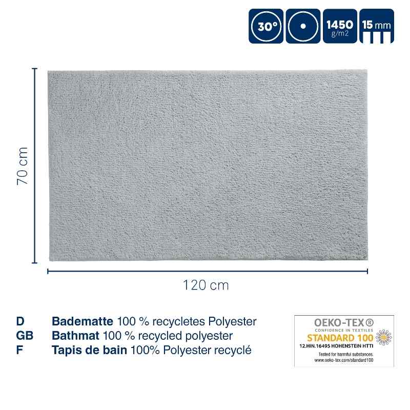 KELA Koupelnová předložka Maja 120x70 cm polyester šedá KL-23549