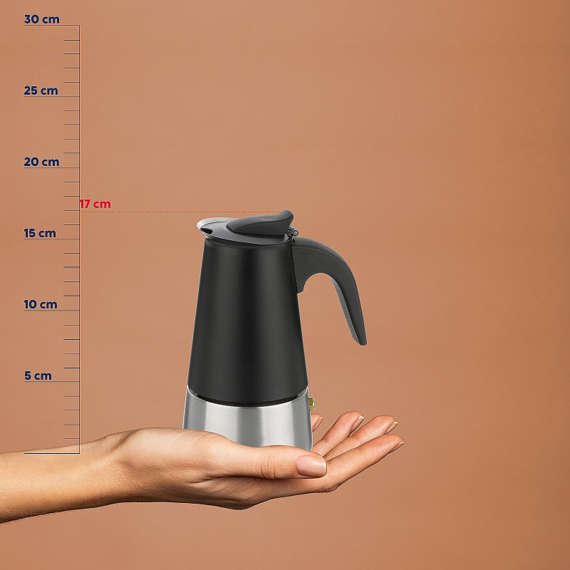 KELA Konvice na espresso Ferrara nerez černá 17,0 cm 9,0 cm 200,0 ml KL-10898