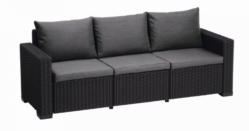 Keter Zahradní nábytek Keter California třísedadlová pohovka grafitová KT-610086