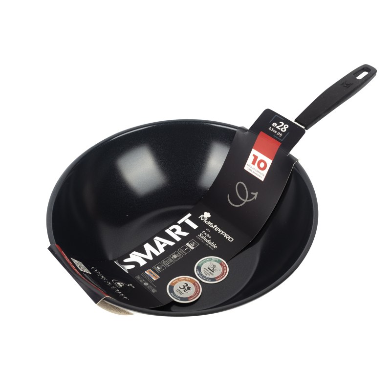 MASTERPRO Pánev WOK s nepřilnavým povrchem SMART 28 cm stříbrná BGEU-3770 - thumb (1)