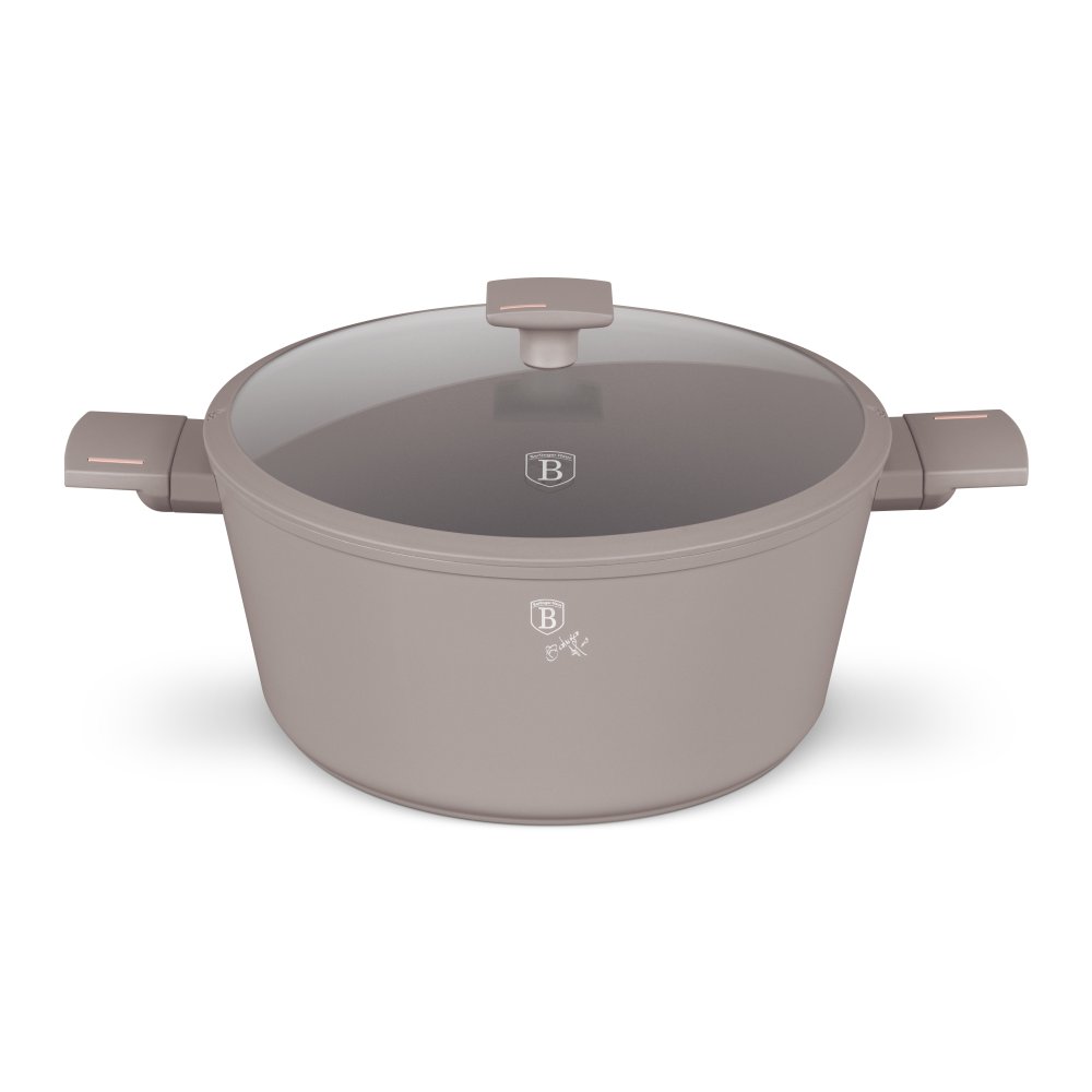 BERLINGERHAUS Kastrol s titanovým povrchem a poklicí 24 cm Taupe Collection BH-8101