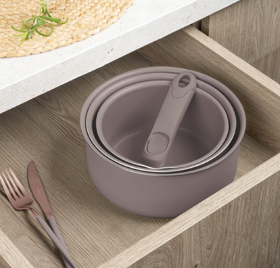 BERLINGERHAUS Sada nádobí s titanovým povrchem 13 kusů Taupe Nordic Collection BH-8422