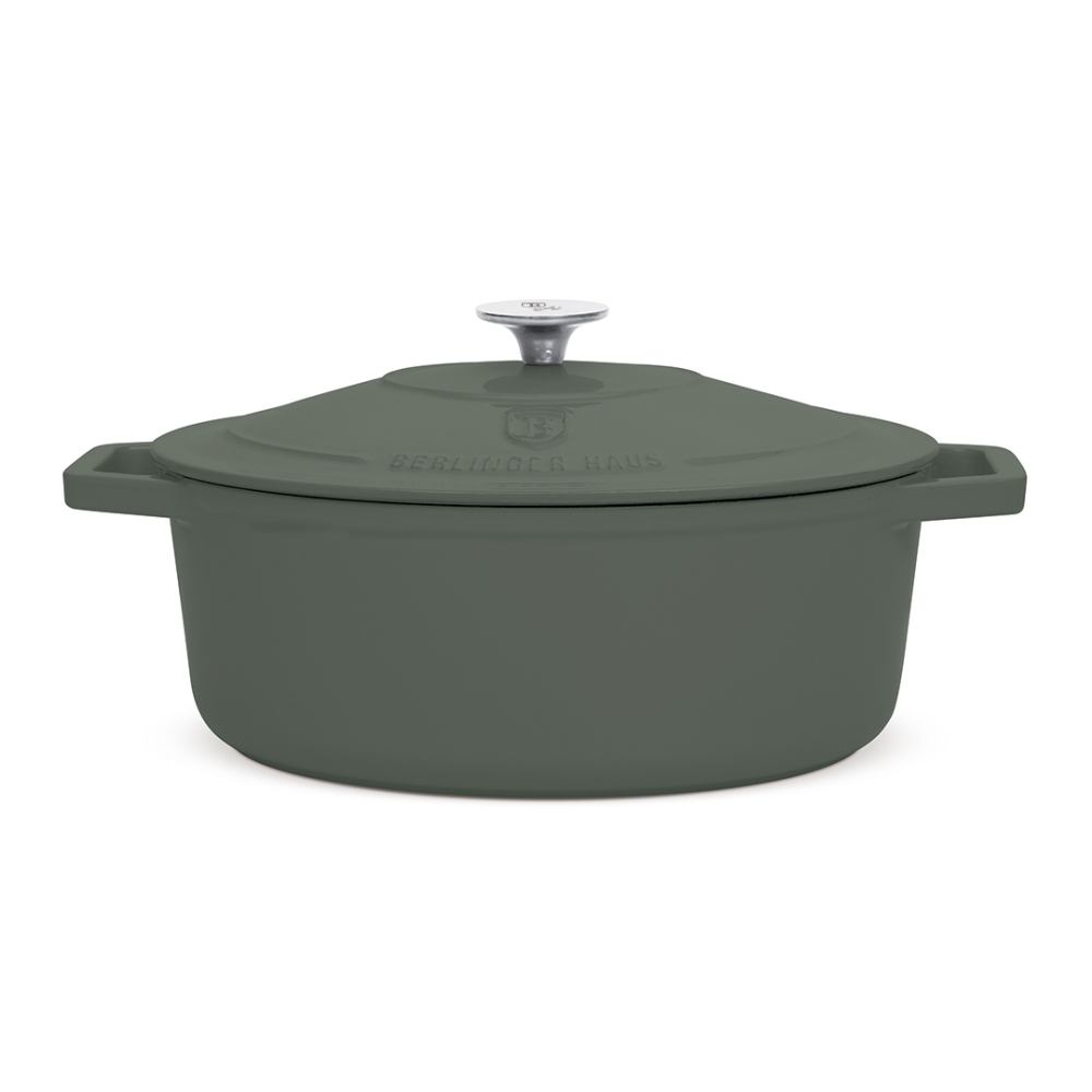 BERLINGERHAUS Pekáč litinový s poklicí 32 cm Matte Green Collection BH-8968