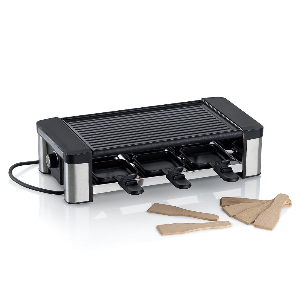 KELA Raclette gril Timur litý hliník pro 6 osob 41,5x20x10,5cm matně stříbrný KL-16628