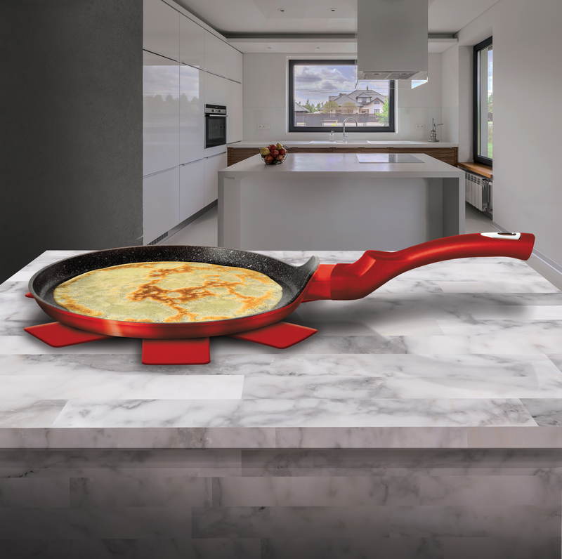 BERLINGERHAUS Panvica na palacinky s mramorovým povrchom 28 cm Burgundy Metallic Line BH-6179