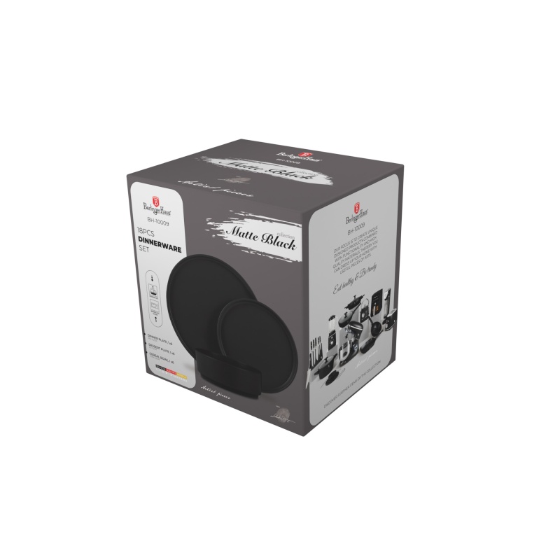 BERLINGERHAUS Jídelní sada talířů 18 ks Matte Black Collection BH-10009 - thumb (2)