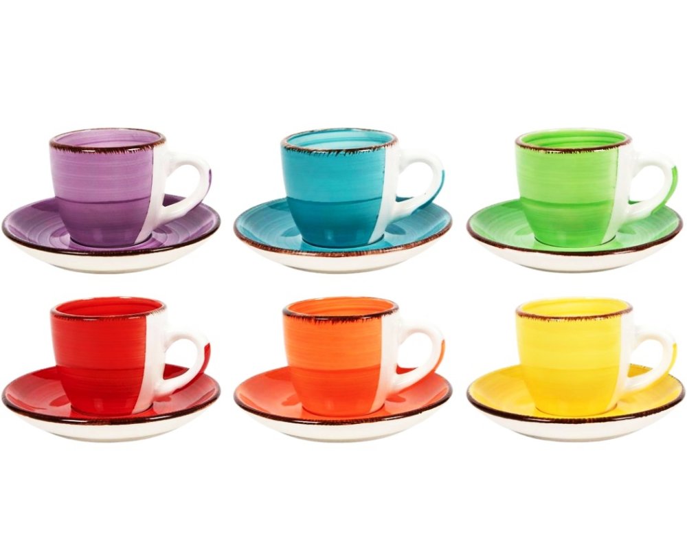 HIT Hrnky na espresso s podšálky sada 12 ks 90 ml COLOURS HT-24326774 - thumb (2)
