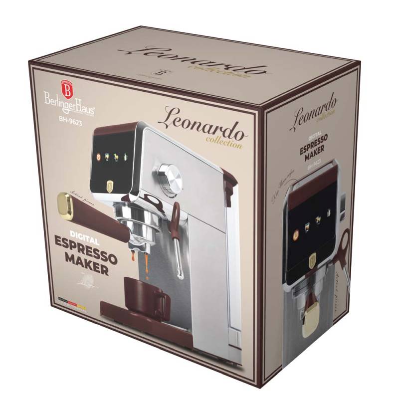 BERLINGERHAUS Automatický a pákový kávovar digitální 2v1 Leonardo Collection BH-9623