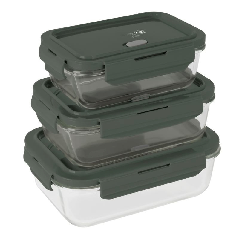 BERLINGERHAUS Dóza na potraviny sada 3 ks Matte Green Collection BH-8791