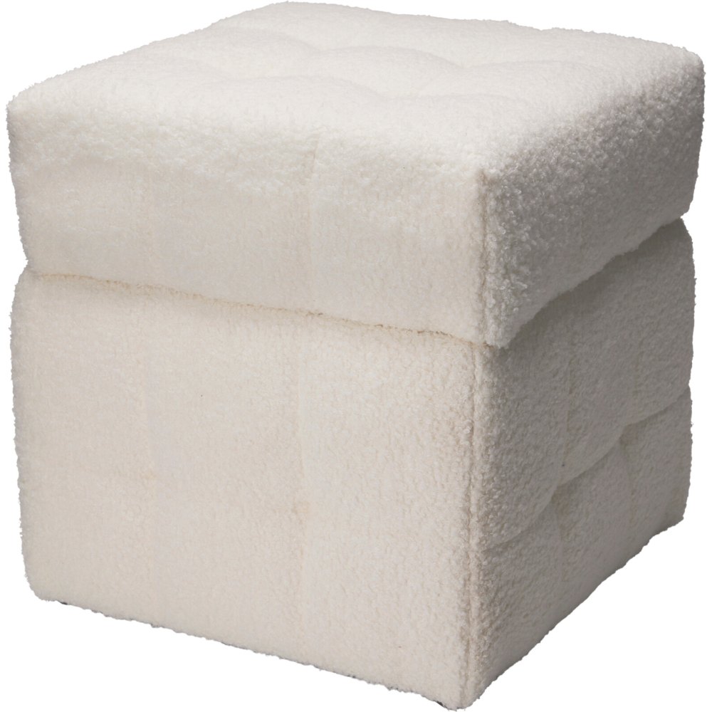 H & S COLLECTION Taburet 38 × 38 × 37 cm béžová KO-NB1510860bila