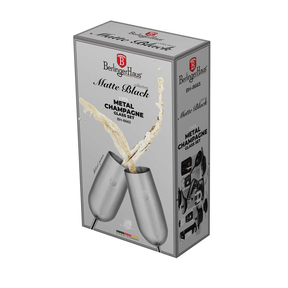 BERLINGERHAUS Sada sklenic 2 ks 260 ml na šampaňské Silver BH-8665